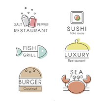 素雅餐厅标志矢量图片