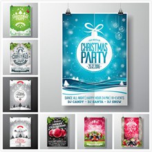圣诞party海报矢量图片
