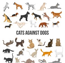 各种猫狗造型图标矢量图片