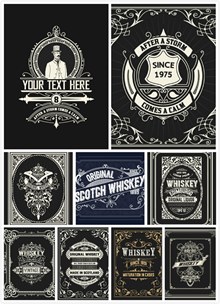 威士忌包装矢量图片