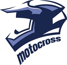 蓝色摩托车头盔logo矢量素材
