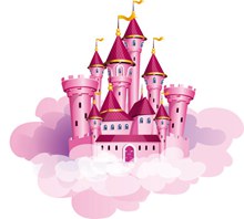 粉红色卡通城堡矢量下载