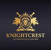 金色骑士盾牌logo矢量