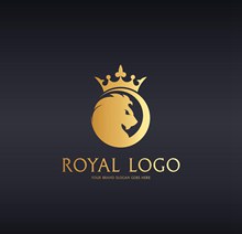 金色皇冠狮子logo矢量下载