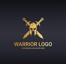 金色战士面具宝剑logo矢量图下载