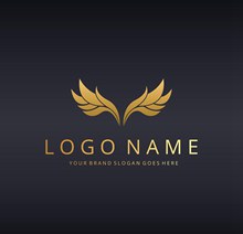 金色翅膀logo矢量图片
