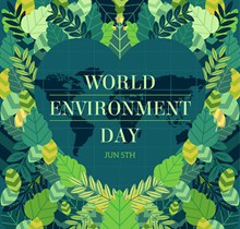 绿色植物世界环境日海报矢量下载
