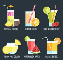 夏季果汁饮品设计矢量图下载