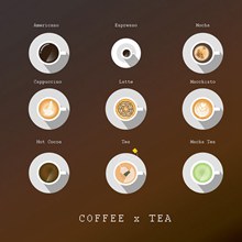 美味咖啡俯视图矢量图