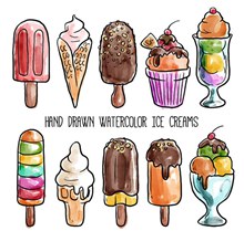 彩绘雪糕冰淇淋矢量图片