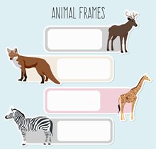 野生动物空白框架矢量图片