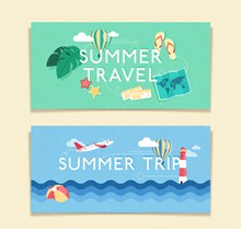 2款夏季旅游banner设计矢量图下载