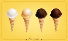 夏季甜筒冰淇淋图矢量图下载