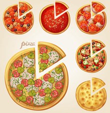 美味披萨快餐设计矢量图