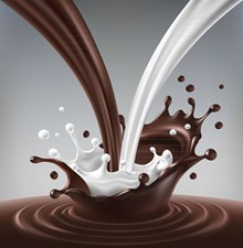 美味巧克力牛奶混合矢量图