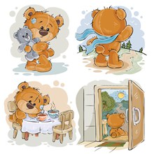 彩绘泰迪熊设计矢量图片