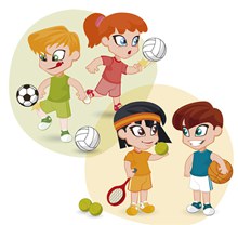 体育运动的儿童矢量下载