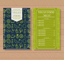 线稿水果蔬菜背景菜单设计矢量素材