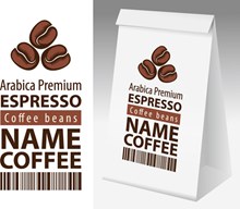 咖啡纸质包装装饰图案设计矢量图片