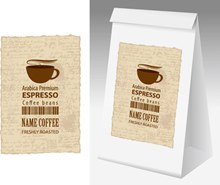 咖啡纸质包装装饰图案设计矢量图