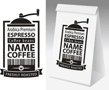咖啡纸质包装装饰图案设计矢量图
