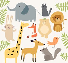 10款简洁可爱动物设计矢量图下载