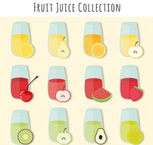 12款美味水果汁设计矢量图片
