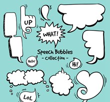 12款手绘漫画风格语言气泡矢量素材