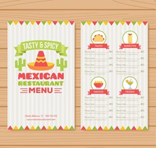 创意墨西哥餐馆菜单正反面图矢量下载