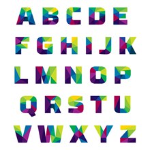 26个抽象拼色字母设计矢量图片