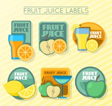 6款精美水果汁标签矢量图