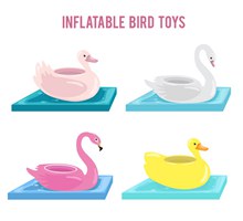 4款鸟类形状水上充气玩具图矢量图片