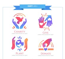 4款创意慈善元素标志图矢量