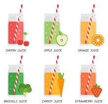 6款美味夏季果汁设计矢量图片