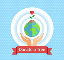 捐赠一棵树保护地球海报图矢量图片