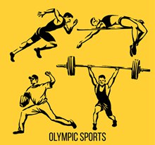 4款手绘奥运会男运动员矢量