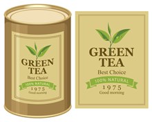 绿茶包装标签矢量图下载