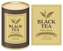黑茶包装标签矢量素材