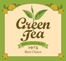 绿茶标贴矢量素材