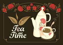 茶文化插画矢量图片