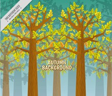 创意秋季树林风景矢量图片