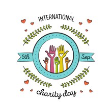 彩绘手臂国际慈善日贺卡图矢量素材