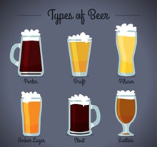 6款杯装啤酒设计矢量图