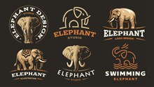 大象元素标志矢量图下载