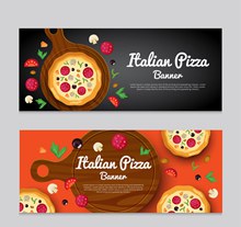 2款创意意大利披萨banner图矢量图下载