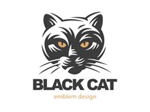 黑猫主题标志设计矢量图片