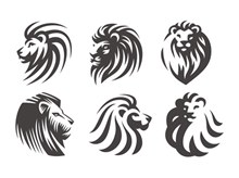 狮子元素标志矢量图下载