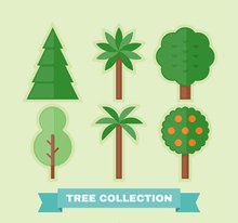 6款创意绿色树木矢量图