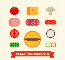 11款彩色披萨原料设计矢量素材