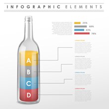 创意玻璃瓶商务信息图矢量